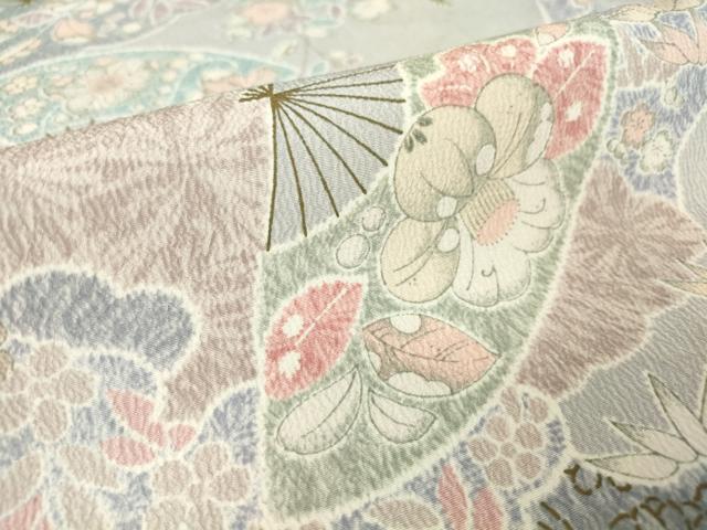 平和屋着物▽小紋 単衣 辻が花 金彩 洗える着物 DAAT9650az
