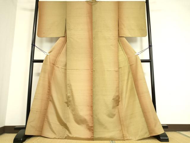 平和屋着物▽上質な紬　単衣　霞文　正絹　逸品　DAAT9651az