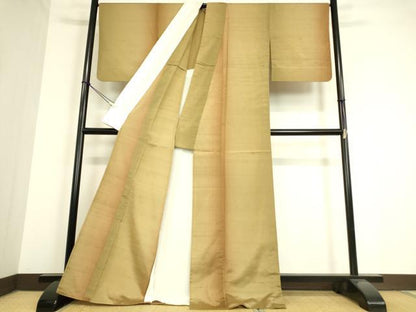 平和屋着物▽上質な紬　単衣　霞文　正絹　逸品　DAAT9651az