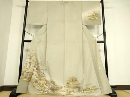平和屋着物▽訪問着 単衣 作家物 日本三景 宮島 暈し染め 金銀彩 正絹 逸品 DAAT9652az