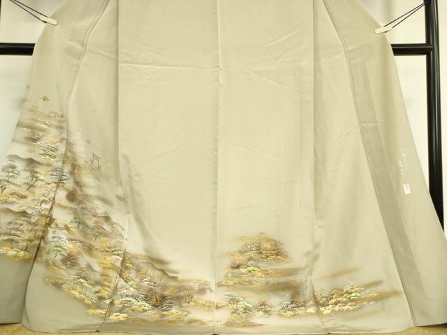 平和屋着物▽訪問着 単衣 作家物 日本三景 宮島 暈し染め 金銀彩 正絹 逸品 DAAT9652az