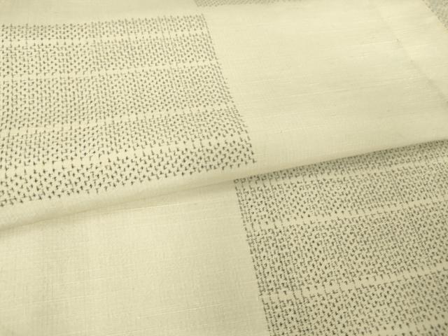 平和屋着物▽上質な紬 単衣 市松文 正絹 逸品 DAAT9654az