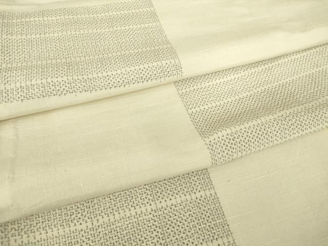 平和屋着物▽上質な紬 単衣 市松文 正絹 逸品 DAAT9654az