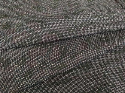 平和屋着物▽上質な紬 単衣 草花文 正絹 逸品 DAAT9655az