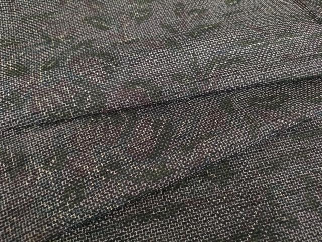 平和屋着物▽上質な紬 単衣 草花文 正絹 逸品 DAAT9655az