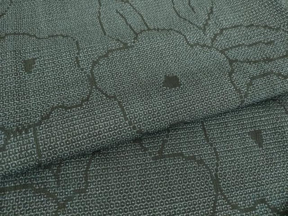 平和屋着物▽本塩沢 単衣 草花文 正絹 逸品 DAAT9656az