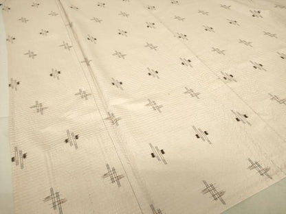 平和屋着物▽上質な紬 単衣 絣文 正絹 逸品 DAAT9657az