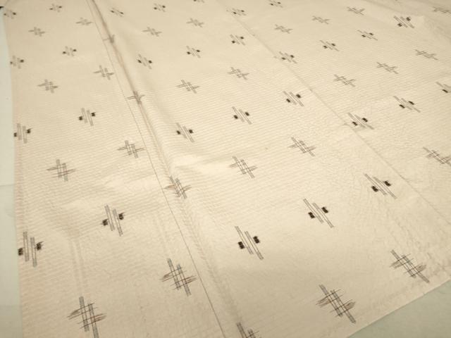 平和屋着物▽上質な紬 単衣 絣文 正絹 逸品 DAAT9657az