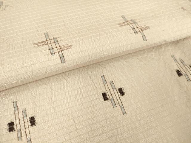平和屋着物▽上質な紬 単衣 絣文 正絹 逸品 DAAT9657az