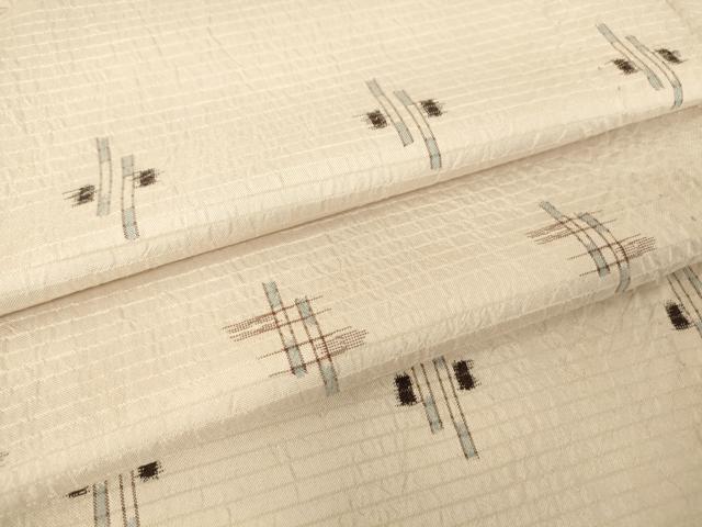 平和屋着物▽上質な紬 単衣 絣文 正絹 逸品 DAAT9657az