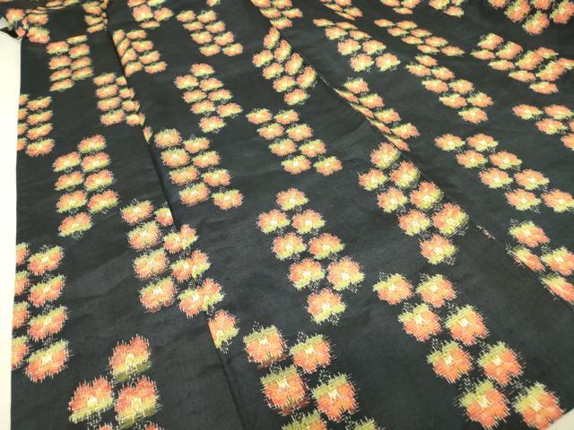 平和屋着物▽上質な紬 単衣 草花文 正絹 逸品 未使用 DAAT9661az