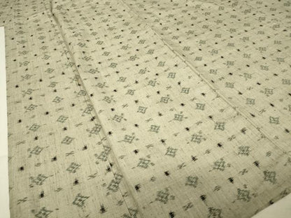 平和屋着物▽上質な紬 単衣 絣横段文 正絹 逸品 DAAT9662az