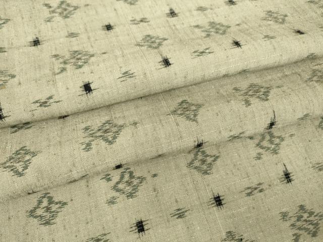 平和屋着物▽上質な紬 単衣 絣横段文 正絹 逸品 DAAT9662az