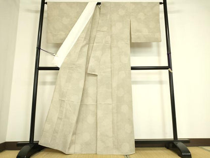 平和屋着物▽本塩沢 単衣 雪輪重ね文 110亀甲 正絹 逸品 DAAT9670az