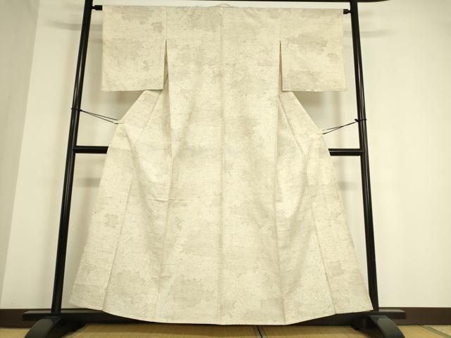 平和屋着物▽上質な小紋 単衣 紬地 花尽くし 正絹 逸品 DAAT9671az