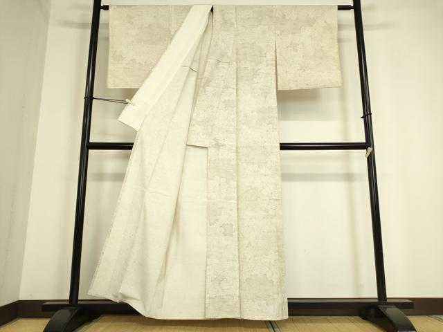 平和屋着物▽上質な小紋 単衣 紬地 花尽くし 正絹 逸品 DAAT9671az