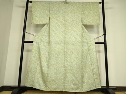 平和屋着物▽上質な小紋 単衣 草花文 金彩 正絹 逸品 DAAT9672az