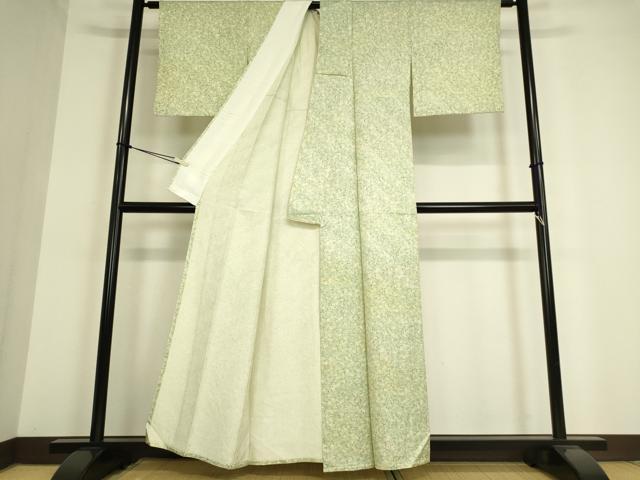 平和屋着物▽上質な小紋 単衣 草花文 金彩 正絹 逸品 DAAT9672az
