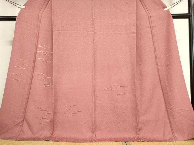平和屋着物▽訪問着 単衣 総刺繍 梅雨芝文 長春色 正絹 逸品 未使用 DAAT9677az