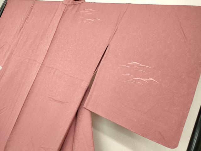 平和屋着物▽訪問着 単衣 総刺繍 梅雨芝文 長春色 正絹 逸品 未使用 DAAT9677az
