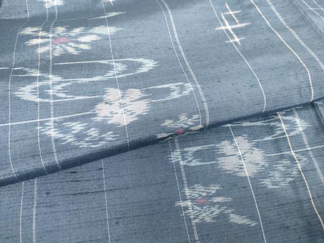 平和屋着物▽上質な紬 単衣 流水花文 正絹 逸品 DAAT9682az