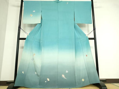 平和屋着物▽訪問着　単衣　作家物　貝　暈し染め　正絹　逸品　DAAT9685az