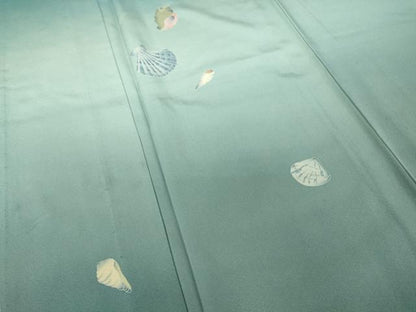 平和屋着物▽訪問着　単衣　作家物　貝　暈し染め　正絹　逸品　DAAT9685az
