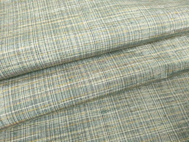 平和屋着物▽上質な紬 単衣 格子 正絹 逸品 DAAT9687az