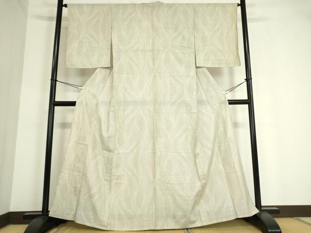平和屋着物▽本場大島紬 白大島 単衣 7マルキ 変わり縞 正絹 逸品 DAAT9695az