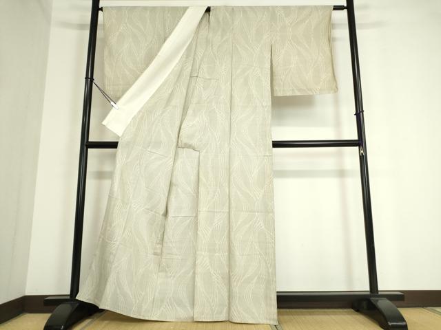 平和屋着物▽本場大島紬 白大島 単衣 7マルキ 変わり縞 正絹 逸品 DAAT9695az