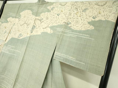 平和屋着物▽訪問着 単衣 紬地 絞り 辻が花 正絹 逸品 DAAT9701az