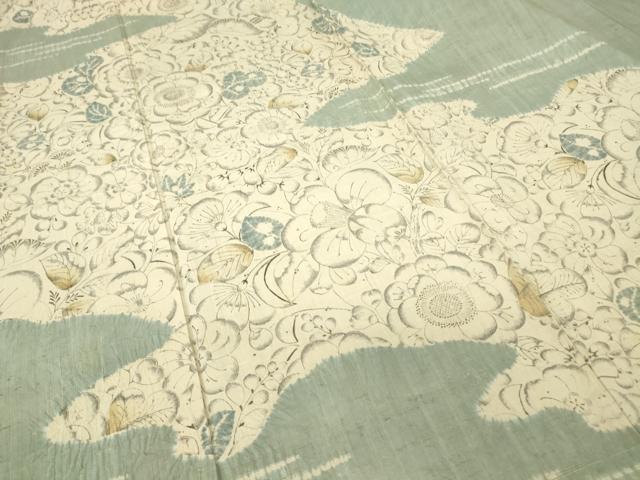 平和屋着物▽訪問着 単衣 紬地 絞り 辻が花 正絹 逸品 DAAT9701az