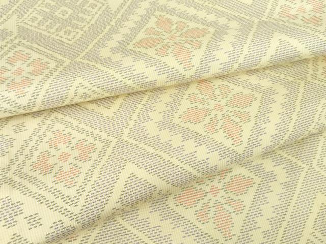 平和屋着物▽本場大島紬 白大島 単衣 花菱 正絹 逸品 DAAT9703az