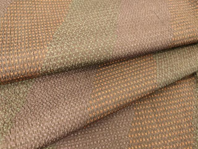 平和屋着物▽白鷹お召 単衣 斜縞 正絹 逸品 DAAT9706az