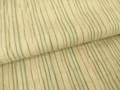 平和屋着物▽上質な紬　単衣　よろけ縞　正絹　逸品　DAAT9707az