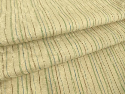 平和屋着物▽上質な紬　単衣　よろけ縞　正絹　逸品　DAAT9707az