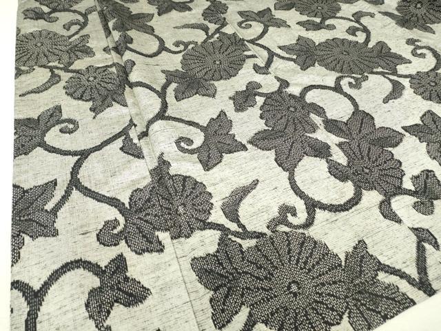 平和屋着物▽上質な紬 単衣 菊唐草文 正絹 逸品 DAAT9708az