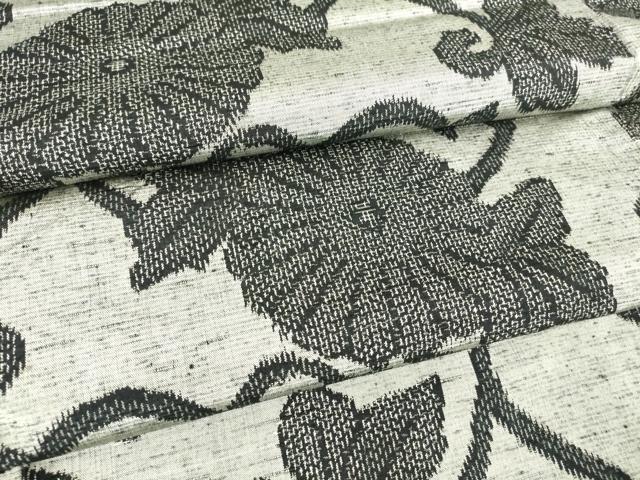 平和屋着物▽上質な紬 単衣 菊唐草文 正絹 逸品 DAAT9708az