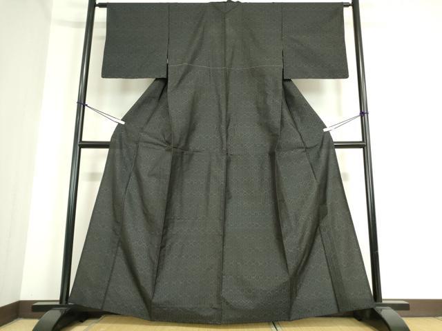 平和屋着物▽本場大島紬 単衣 亀甲繋ぎ 吉田織物謹製 証紙付き 正絹 逸品 DAAT9713az