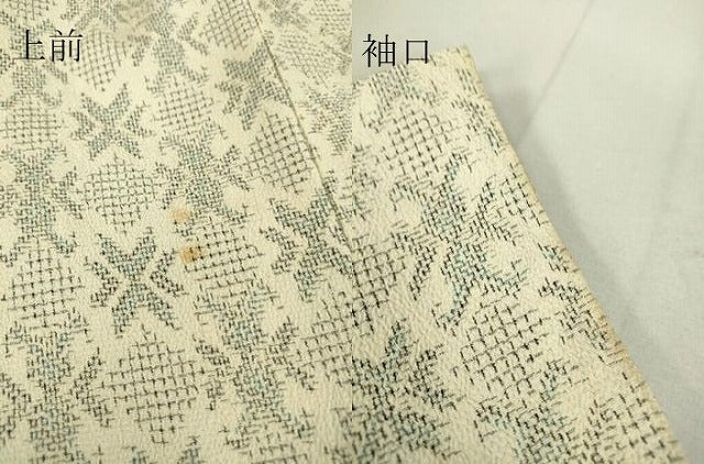 平和屋着物▽本塩沢　単衣　舞花文　正絹　逸品　DAAT9719az