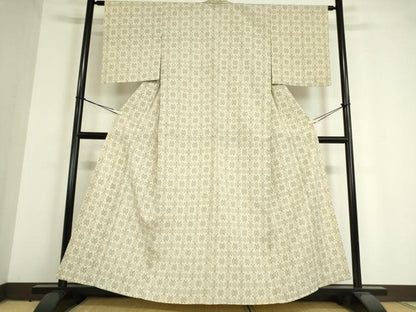 平和屋着物▽本塩沢　単衣　舞花文　正絹　逸品　DAAT9719az