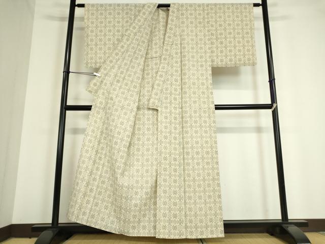 平和屋着物▽本塩沢　単衣　舞花文　正絹　逸品　DAAT9719az