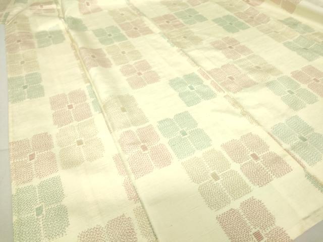 平和屋着物▽上質な紬　単衣　舞花文　正絹　逸品　DAAT9724az