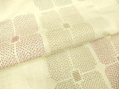 平和屋着物▽上質な紬　単衣　舞花文　正絹　逸品　DAAT9724az