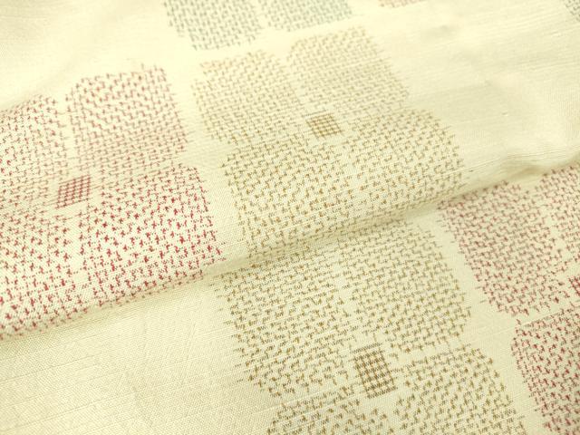平和屋着物▽上質な紬　単衣　舞花文　正絹　逸品　DAAT9724az