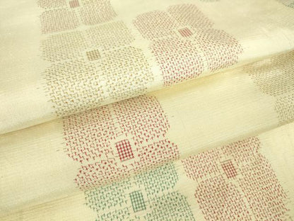 平和屋着物▽上質な紬　単衣　舞花文　正絹　逸品　DAAT9724az