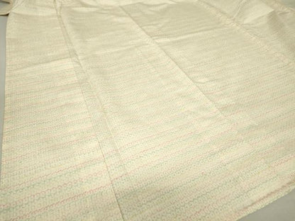 平和屋着物▽上質な紬 単衣 亀甲横段文 正絹 逸品 DAAT9728az