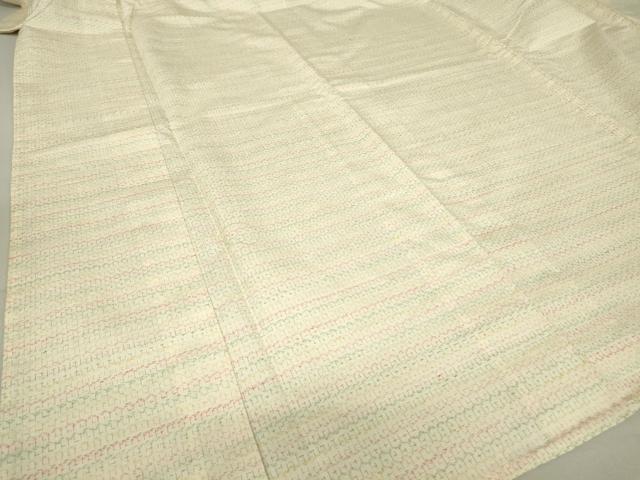 平和屋着物▽上質な紬 単衣 亀甲横段文 正絹 逸品 DAAT9728az
