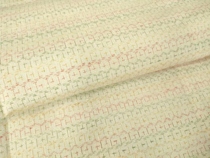 平和屋着物▽上質な紬 単衣 亀甲横段文 正絹 逸品 DAAT9728az
