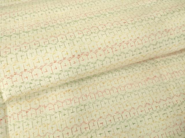 平和屋着物▽上質な紬 単衣 亀甲横段文 正絹 逸品 DAAT9728az